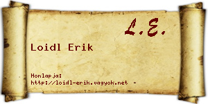 Loidl Erik névjegykártya